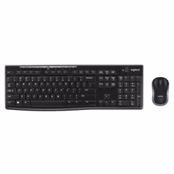 Logitech Wireless Combo MK270, Taille réelle (100 %), Sans fil, USB, AZERTY, Noir, Souris incluse