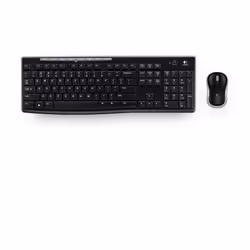 Logitech Wireless Combo MK270, Taille réelle (100 %), Sans fil, RF sans fil, QWERTY, Noir, Souris incluse