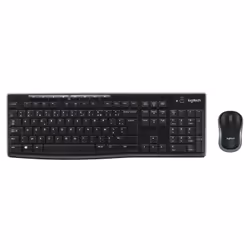 Logitech Wireless Combo MK270 Ensemble sans fil fiable, Taille réelle (100 %), USB, AZERTY, Noir, Souris incluse
