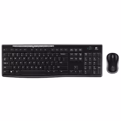 Logitech Wireless Combo MK270, Taille réelle (100 %), Sans fil, RF sans fil, QWERTZ, Noir, Souris incluse