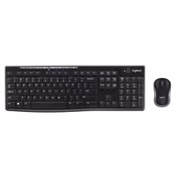 Logitech Wireless Combo MK270, Taille réelle (100 %), Sans fil, RF sans fil, Noir, Souris incluse