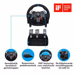 Logitech G G29 Driving Force Noir USB 2.0 Volant + pédales Analogique/Numérique PC, PlayStation 4, PlayStation 5, Playstation 3 - Vue supplémentaire 6