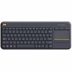Logitech K400 Plus Tv, Sans fil, RF sans fil, QWERTZ, Noir