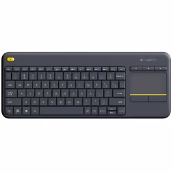 Logitech K400 Plus Tv, Sans fil, RF sans fil, QWERTZ, Noir