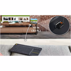 Logitech Wireless Touch Keyboard K400 Plus Clavier HTPC pour PC connecté aux télévisions - Vue supplémentaire 20