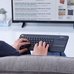 Logitech Wireless Touch Keyboard K400 Plus Clavier HTPC pour PC connecté aux télévisions - Vue supplémentaire 8