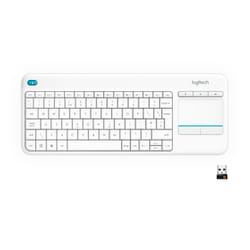 Logitech K400 Plus Tv clavier RF sans fil QWERTY Anglais Blanc