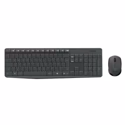 Logitech MK235 Wireless Keyboard and Mouse Combo Pleine taille. Résistant. Simple., Taille réelle (100 %), Sans fil, USB, AZE ...