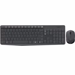 Logitech MK235, Taille réelle (100 %), Sans fil, RF sans fil, Gris, Souris incluse