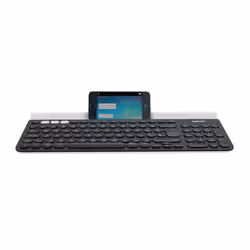 Logitech K780 Multi-Device Wireless Keyboard, Taille réelle (100 %), Sans fil, RF sans fil + Bluetooth, QWERTZ, Gris, Blanc