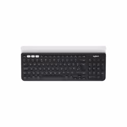 Logitech K780 Multi-Device Wireless Keyboard, Taille réelle (100 %), Sans fil, RF sans fil + Bluetooth, QWERTY, Gris, Blanc