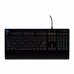 Logitech G G213 Prodigy, Taille réelle (100 %), Avec fil, USB, QWERTZ, LED RGB, Noir