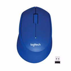 Logitech M330 Silent Plus, Droitier, Optique, RF sans fil, 1000 DPI, Bleu