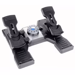 Logitech G Flight Rudder Pedals, simulation de vol, PC, Analogique/Numérique, Avec fil, USB 2.0, Noir, Argent