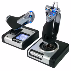 Logitech G Flight Control System, simulation de vol, PC, Analogique/Numérique, Avec fil, USB 2.0, Noir, Argent