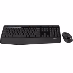 Logitech Wireless Combo MK345, Taille réelle (100 %), Sans fil, RF sans fil, Noir, Souris incluse