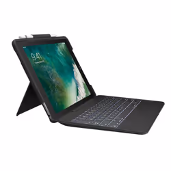 Logitech SLIM COMBO with detachable keyboard and Smart Connector for iPad Air (3rd gen) and iPad Pro 10.5-inch, Allemand, App ...