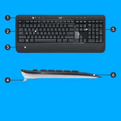 Logitech Advanced MK540 clavier Souris incluse USB QWERTZ Suisse Noir, Blanc - Vue supplémentaire 6