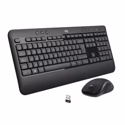 Logitech Advanced MK540, Sans fil, USB, Clavier à membrane, QWERTY, Noir, Blanc, Souris incluse