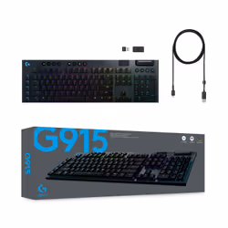 Logitech G G915 clavier RF sans fil + Bluetooth QWERTY Anglais Charbon - Vue supplémentaire 7
