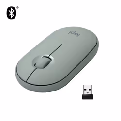 Logitech Souris sans fil Pebble M350, Ambidextre, Optique, RF sans fil + Bluetooth, 1000 DPI, Vert