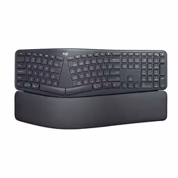 Logitech Ergo K860, Taille réelle (100 %), RF sans fil + Bluetooth, QWERTZ, Graphite
