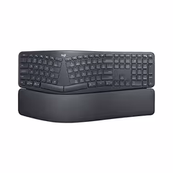 Logitech Ergo K860, Taille réelle (100 %), RF sans fil + Bluetooth, Contacteur de touche semi-mécanique, QWERTY, Graphite