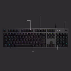 Logitech G G512 CARBON LIGHTSYNC RGB Mechanical Gaming Keyboard with GX Brown switches clavier USB QWERTZ Suisse Charbon - Vue supplémentaire 6