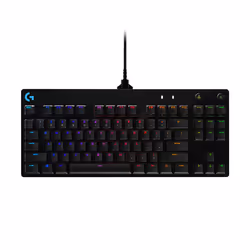 Logitech G Pro Gaming, Sans clé (80 - 87%), USB, Clavier mécanique, QWERTY, LED RGB, Noir