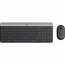 Logitech MK470, Taille réelle (100 %), RF sans fil, AZERTY, Graphite, Souris incluse