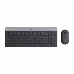 Logitech MK470, Taille réelle (100 %), RF sans fil, Graphite, Souris incluse
