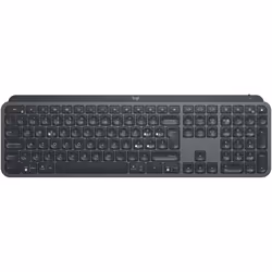 Logitech MX Keys, Taille réelle (100 %), RF sans fil + Bluetooth, QWERTY, Graphite
