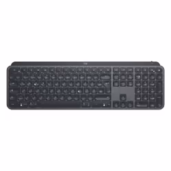 Logitech MX Keys, Taille réelle (100 %), RF sans fil + Bluetooth, QWERTY, Graphite