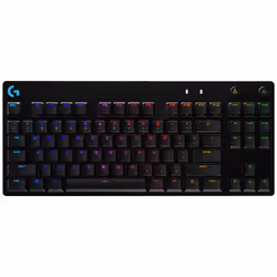Logitech G Pro Gaming, Sans clé (80 - 87%), USB, Clavier mécanique, LED RGB, Noir