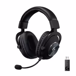 Logitech G Pro X Lightspeed wireless gaming, Sans fil, 20 - 20000 Hz, Jouer, 370 g, Casque, Noir