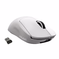 Logitech G Pro X Superlight, Droitier, RF sans fil, 25600 DPI, 1 ms, Blanc
