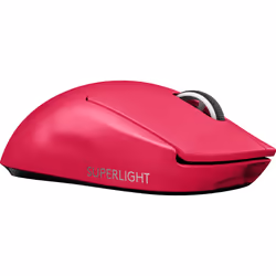 Logitech G Pro X Superlight, Droitier, Optique, RF sans fil, 25600 DPI, 1 ms, Magenta