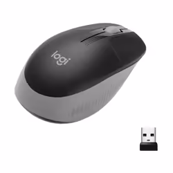 Logitech M190 Full-Size Wireless Mouse, Ambidextre, Optique, RF sans fil, 1000 DPI, Noir, Gris
