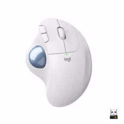 Logitech ERGO M575 Trackball, Droitier, Trackball, RF sans fil + Bluetooth, 2000 DPI, Blanc