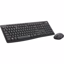Logitech MK295 Silent Wireless Combo, Taille réelle (100 %), USB, QWERTZ, Graphite, Souris incluse