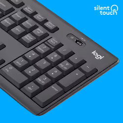 Logitech MK295 Silent Wireless Combo clavier Souris incluse USB QWERTY US International Graphite