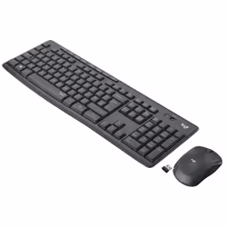 Logitech MK295 Silent Wireless Combo, Taille réelle (100 %), RF sans fil, AZERTY, Graphite, Souris incluse