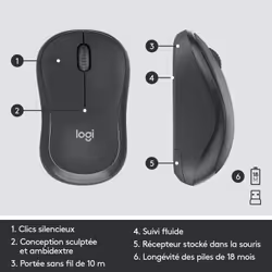 Logitech MK295 Silent Wireless Combo clavier Souris incluse RF sans fil AZERTY Belge Graphite - Vue supplémentaire 12