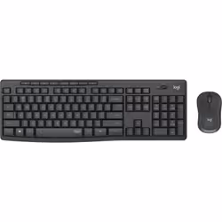 Logitech MK295 Silent Wireless Combo, Taille réelle (100 %), RF sans fil, Graphite, Souris incluse