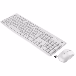 Logitech MK295 Silent Wireless Combo, Taille réelle (100 %), RF sans fil, AZERTY, Blanc, Souris incluse
