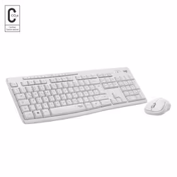 Logitech MK295 Silent Wireless Combo, Taille réelle (100 %), RF sans fil, QWERTY, Blanc, Souris incluse