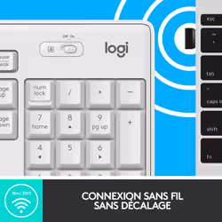 Logitech MK295 Silent Wireless Combo clavier Souris incluse RF sans fil QWERTY Anglais Blanc - Vue supplémentaire 10