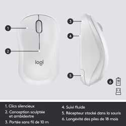 Logitech MK295 Silent Wireless Combo clavier Souris incluse RF sans fil QWERTY Anglais Blanc - Vue supplémentaire 12