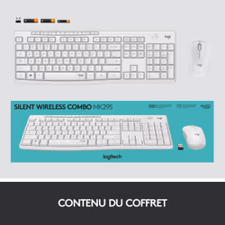 Logitech MK295 Silent Wireless Combo clavier Souris incluse RF sans fil QWERTY Anglais Blanc - Vue supplémentaire 14