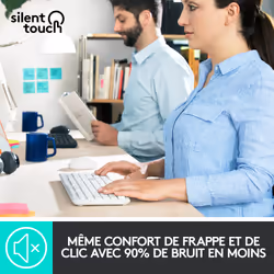 Logitech MK295 Silent Wireless Combo clavier Souris incluse RF sans fil QWERTY Anglais Blanc - Vue supplémentaire 7